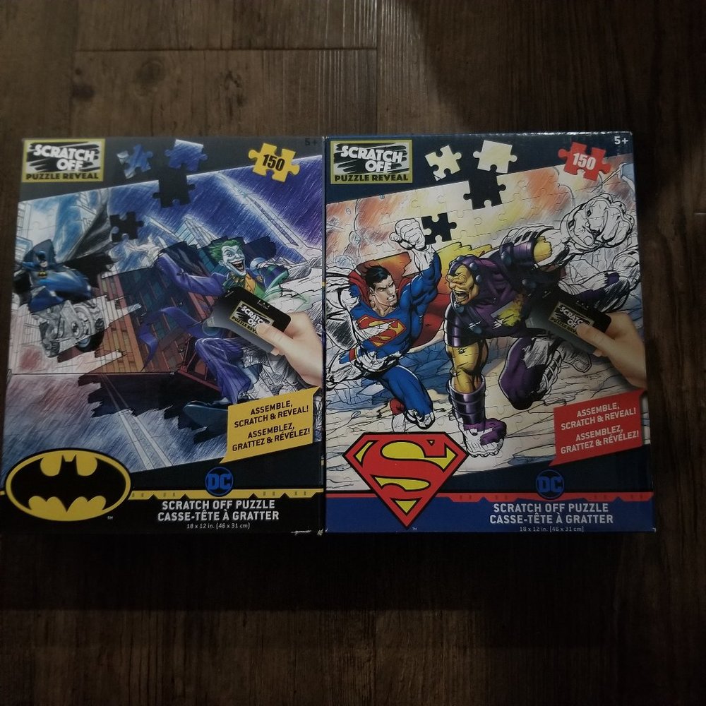 DC Comics 2 Sratch Off and Reveal Puzzles  Batman / Superman